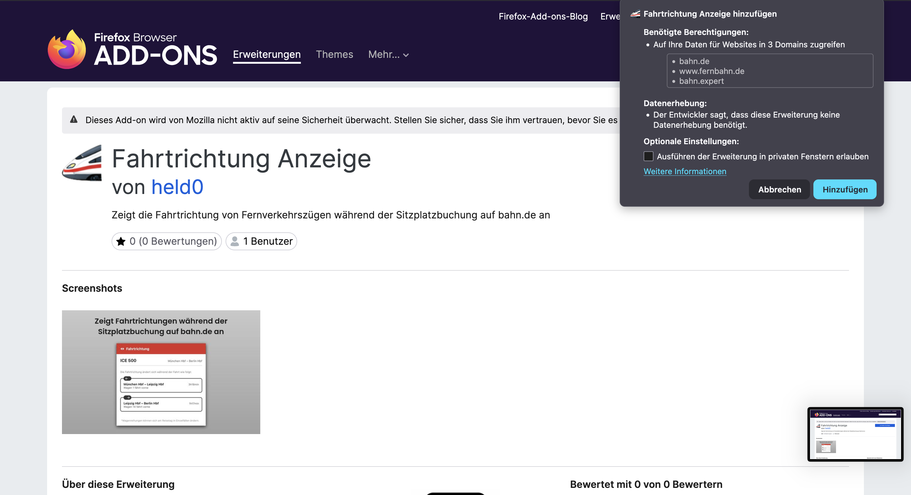 Berechtigungs-Dialog